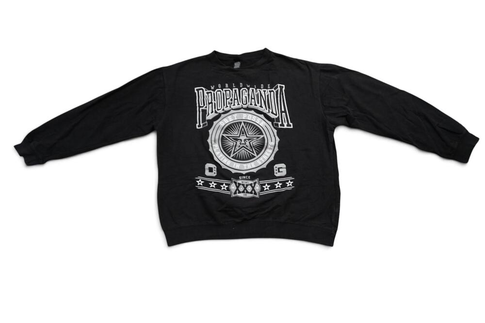 Obey Sweatshirt Mens XL Black Worldwide Propaganda Star Graphic Pullover Fleece